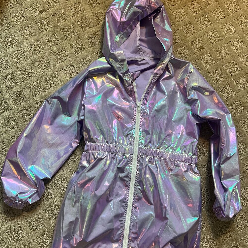 Purple shiny windbreaker